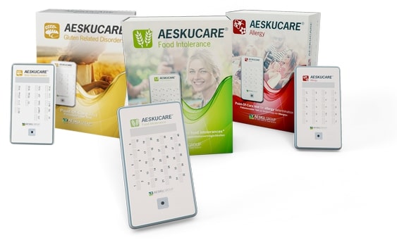 I kit Aeskucare Allergie & Intolleranze contengono tutto il necessario per l'esecuzione dei test.
Richiedono sole 2-3 gocce di sangue e di  30 minuti per il risultato. 
Certificazione CE-IVD - Solo per Uso Diagnostico Professionale.